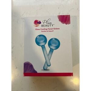 Plum Beauty Glass Cooling‎ Facial Globes Soothe Depuff Skincare Tool Set